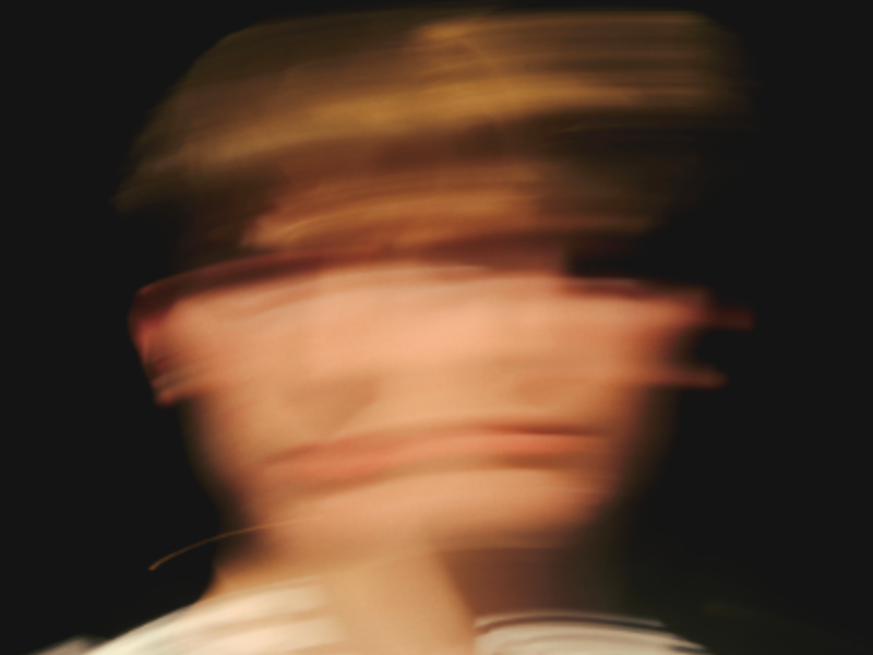 Blurred portrait conveying anxiety