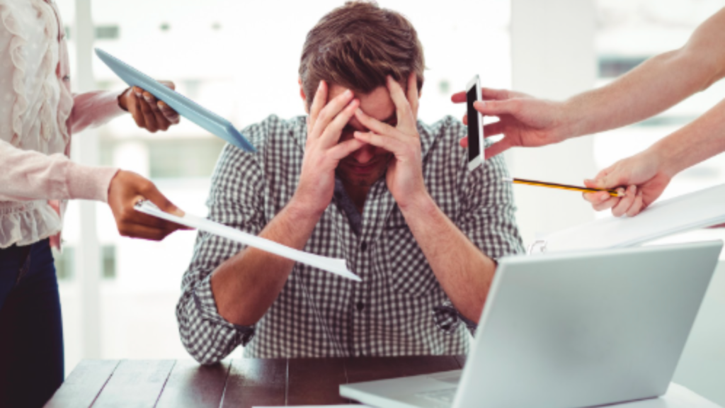 Employee overwhelmed with work demands.